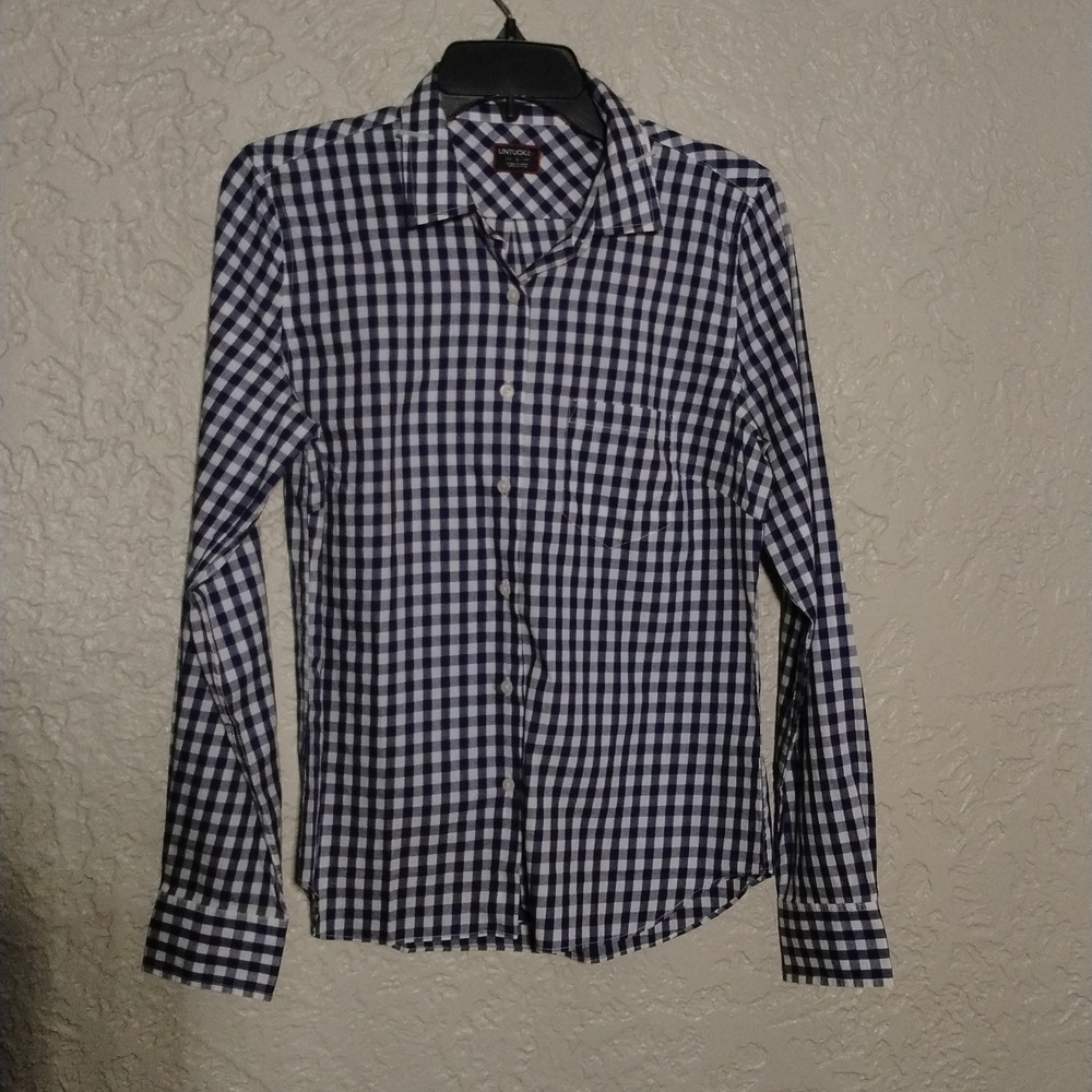 Untuckit bottom dawn shirt long sleeve blue and white size available 4 and 6 - Picture 3 of 7